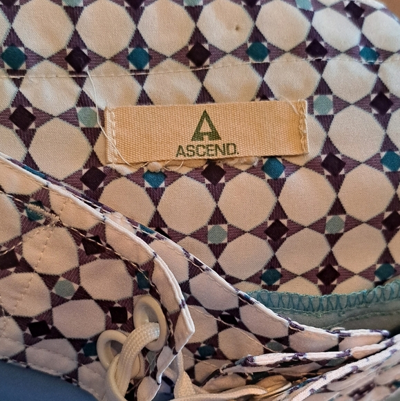 Ladies Ascend Shorts Teal With Blue/White Tie String Athletic 18.5 waist Large - Picture 5 of 6